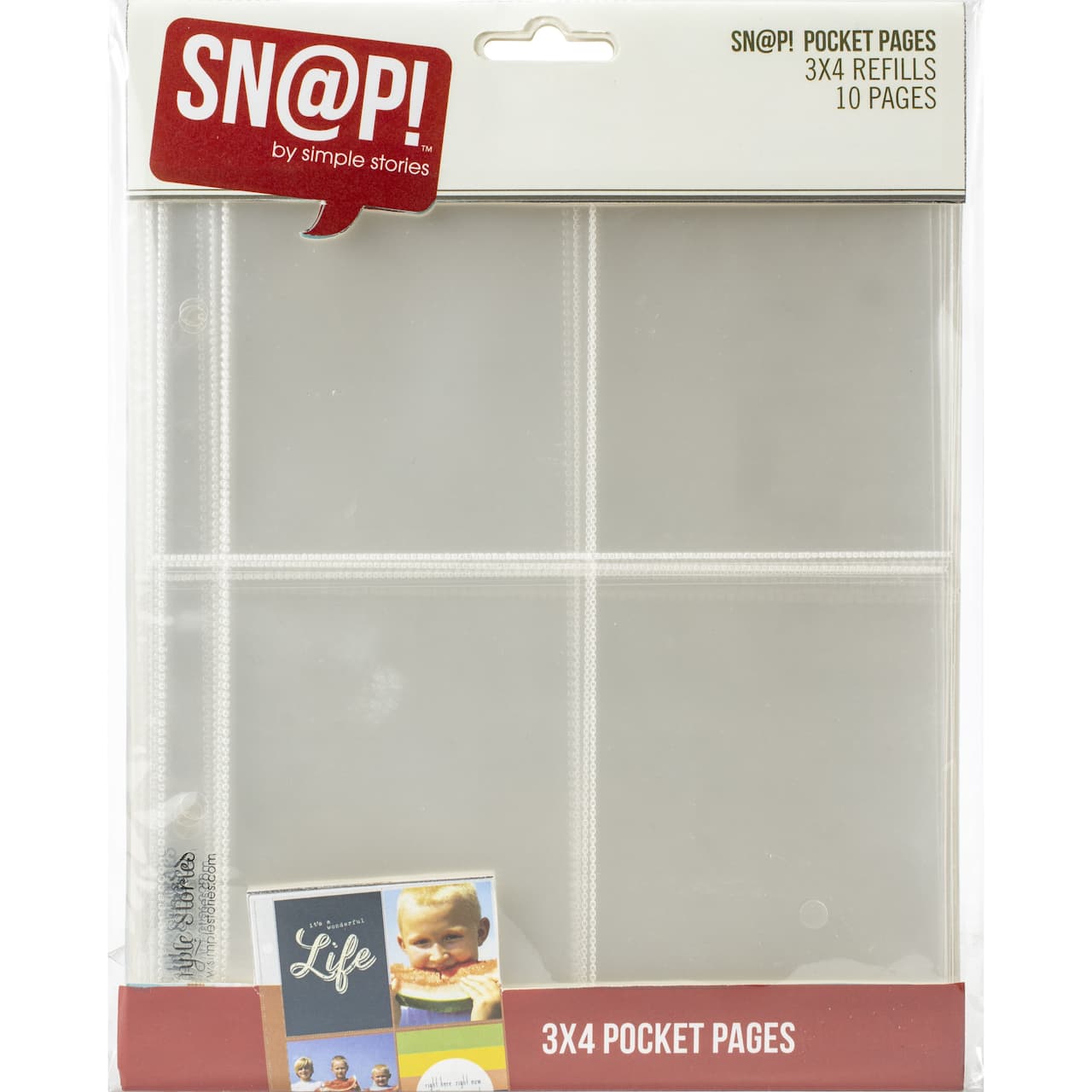 Simple Stories Sn@p!&#x2122; 3&#x22; x 4&#x22; Pocket Pages for 6&#x22; x 8&#x22; Binders, 10ct.
